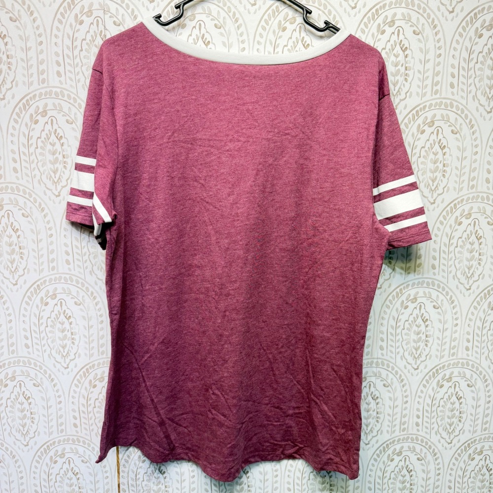 Harry Potter Gryffindor T-Shirt Womens XL Maroon Varsity V-Neck Graphic Tee - Picture 2 of 5